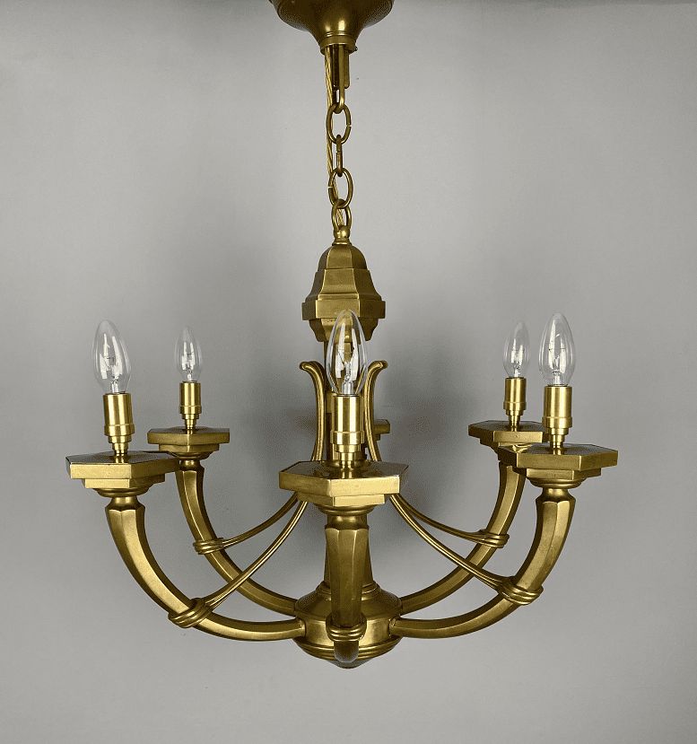 Italian Mid Century Brass Chandelier By Mod Dep Lamp Art photo Lighting
