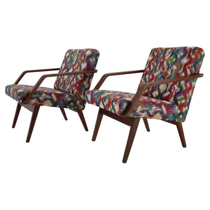 1960s Pair Of Restored Armchairs  Czechoslovakia