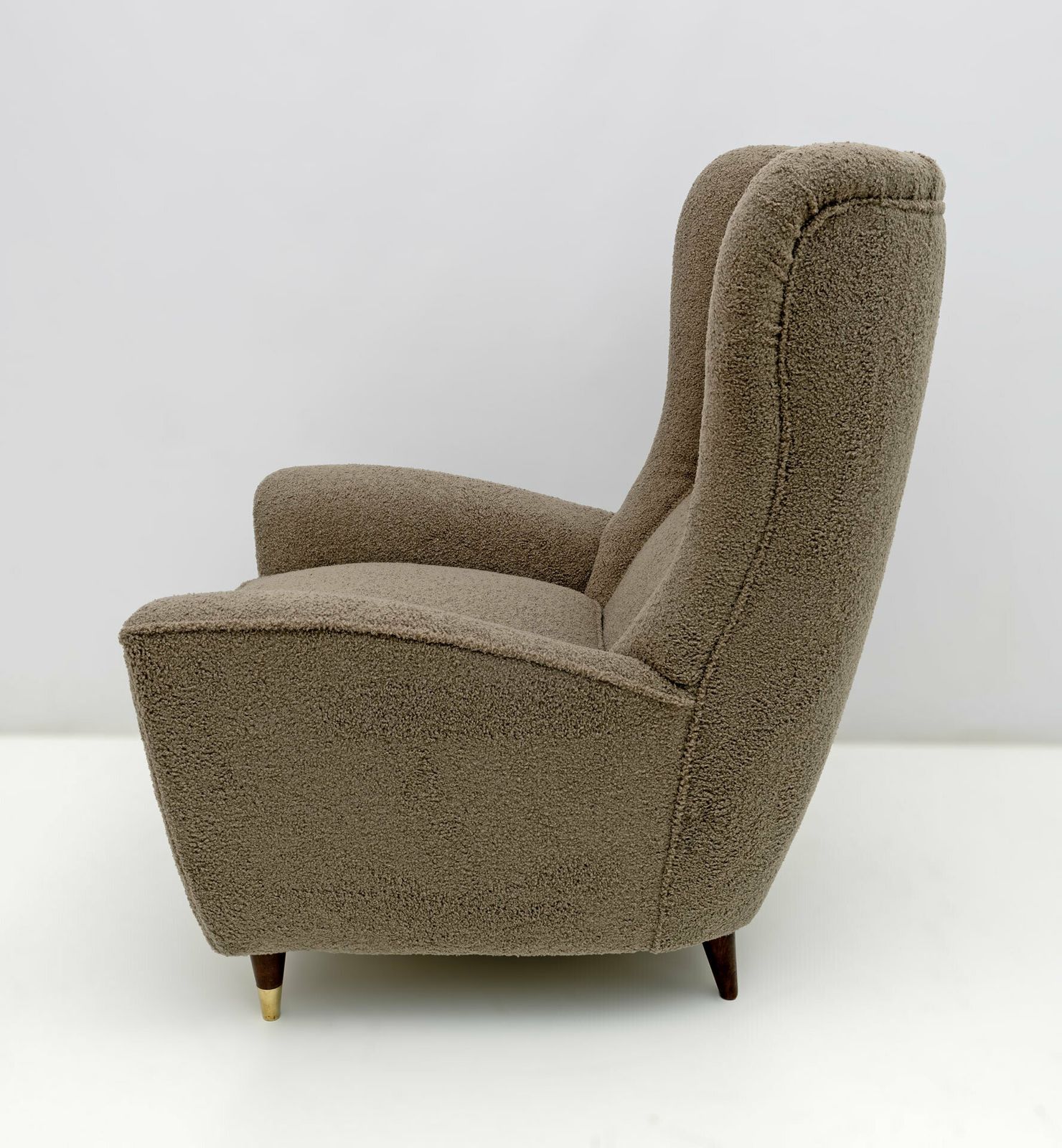 Gio Ponti Style Mid Century Modern Bouclè Poltrona Con Schienale Alto Di Isa Bergamo, 50 photo buy