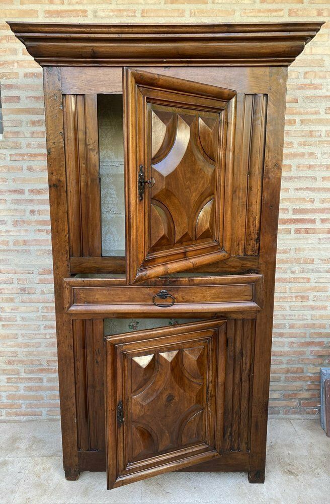 10002.0 Antique Dutch Baroque Light Oak Cupboard Or Cabinet, 18th Century photo