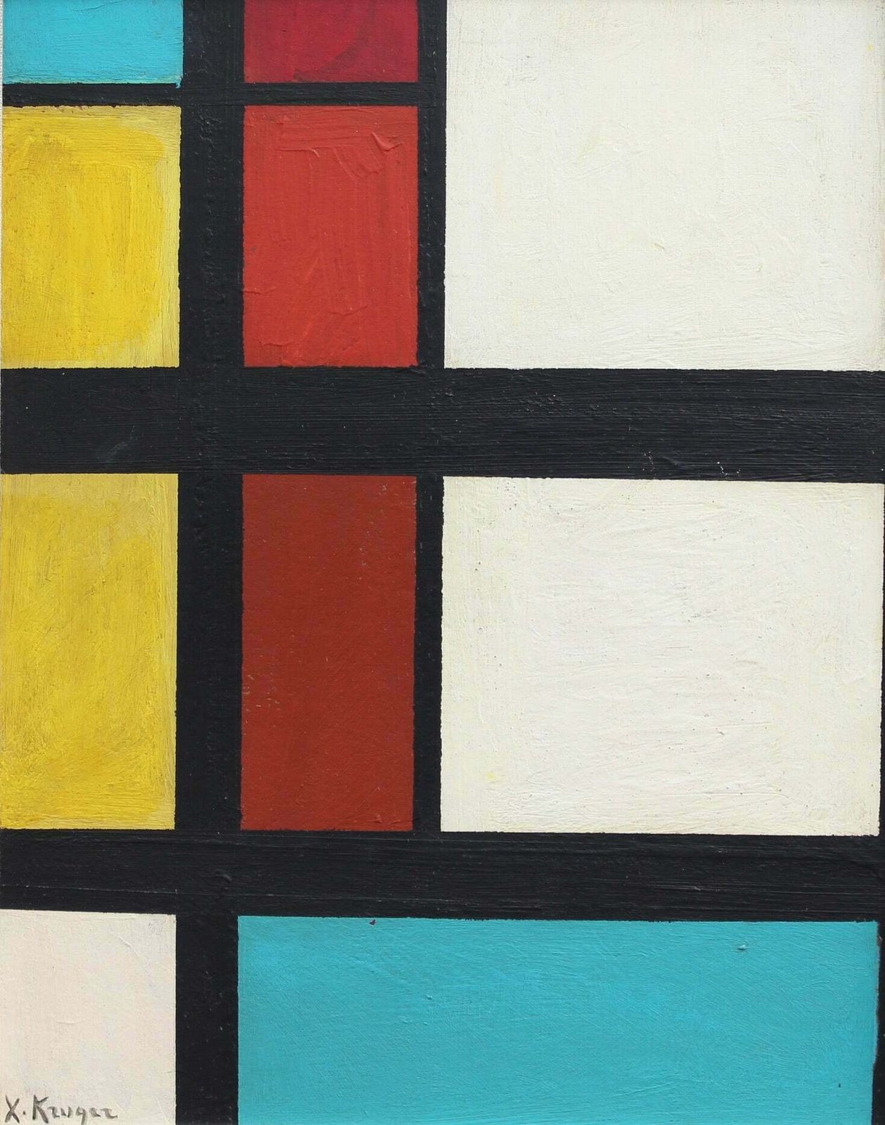 'Abstract Of Lines And Colours' German School (Circa 1960s) photo furniture