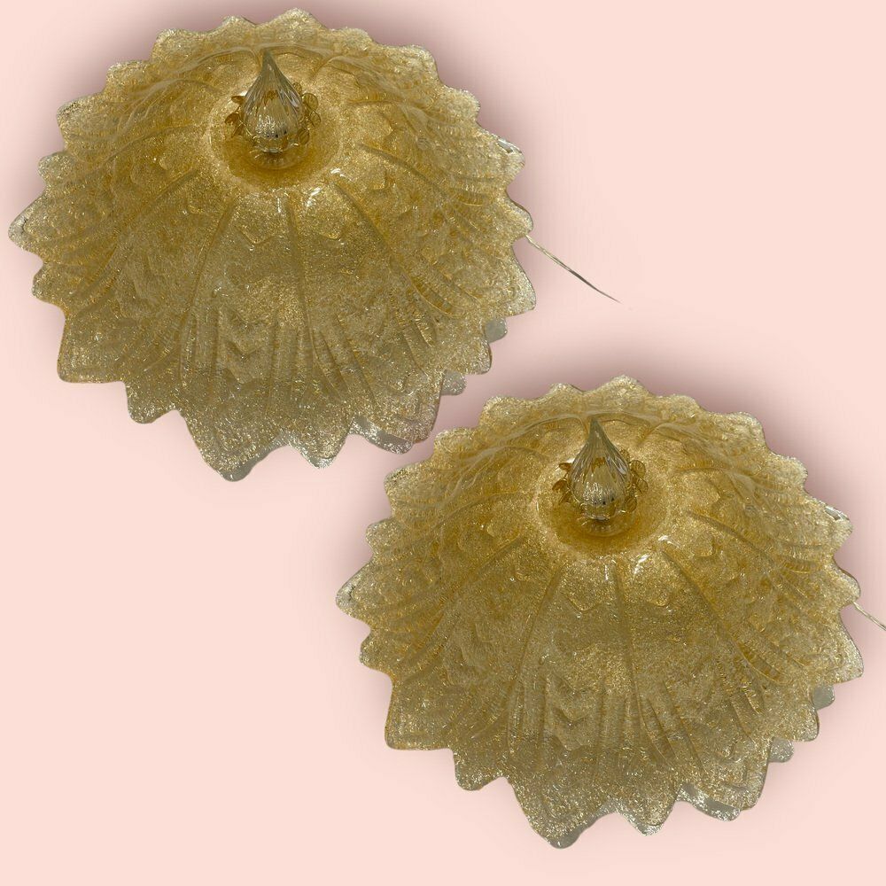 photo furniture Murano Glass Flushmounts, 1980s, Set Of 2