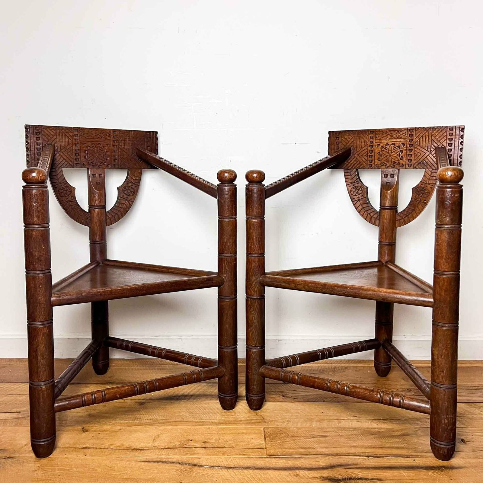 Pair Of Vintage Swedish Monk Chairs
