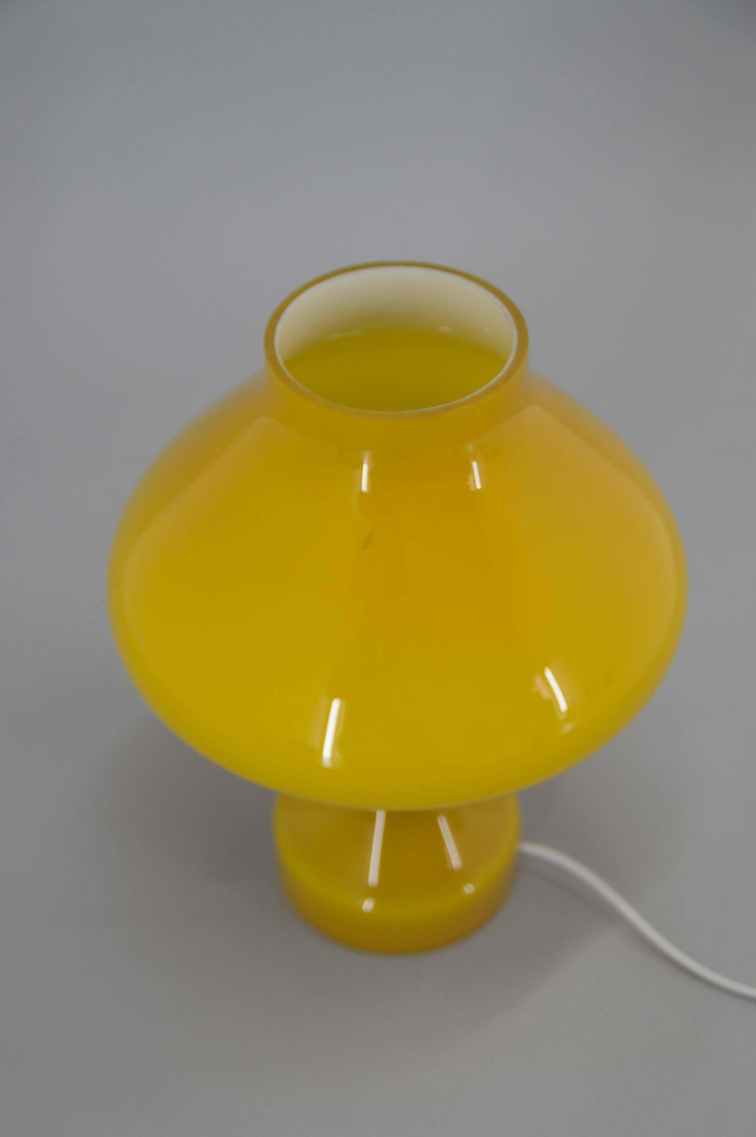 All Glass Yellow Table Lamp By Valasske Mezirici, 1970s photo for sale