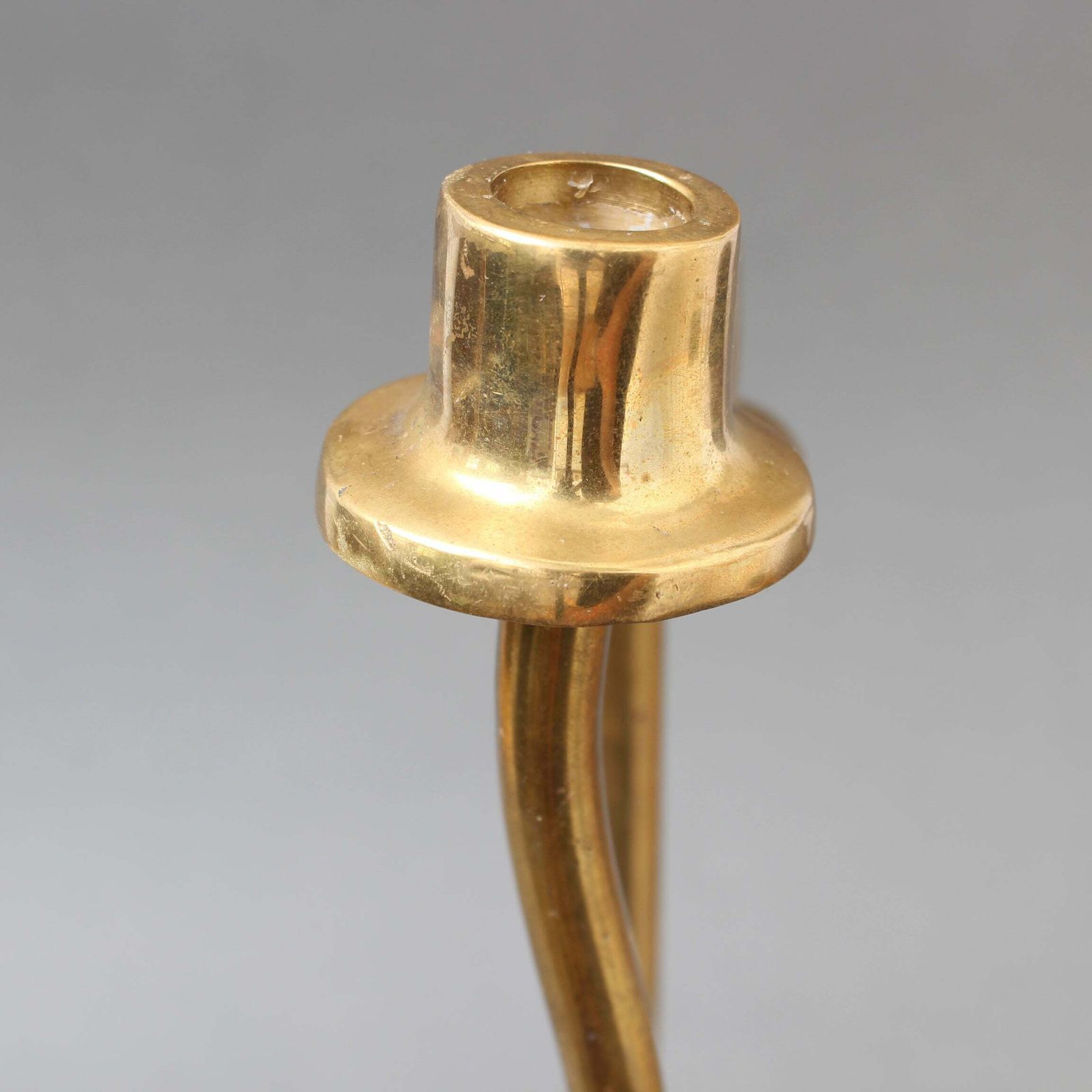 550.0 Pair Of Brutalist Aluminium And Brass Candlesticks By David Marshall (Circa 1980s) photo