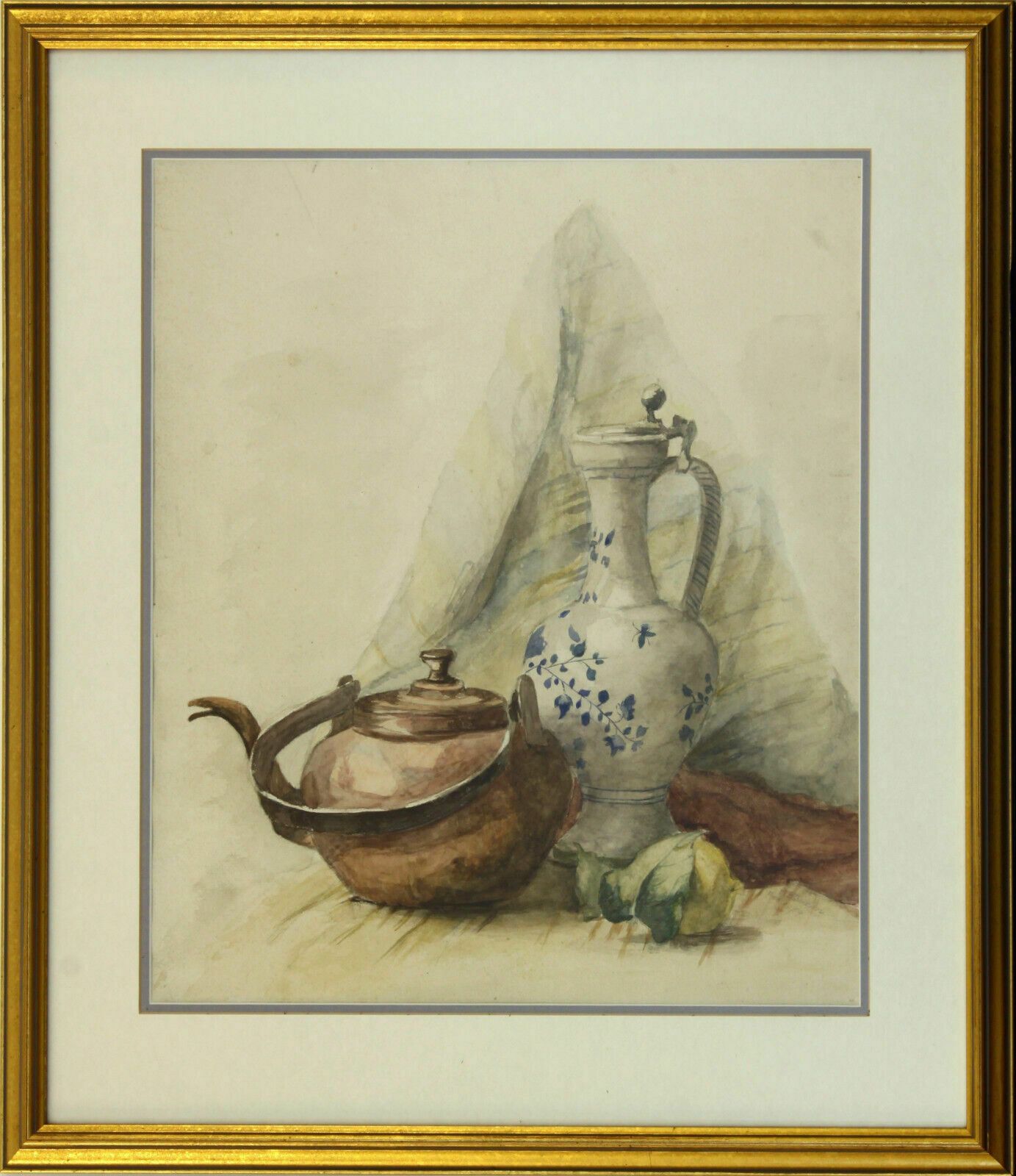 Watercolour By M B Dixon. Still Life Of A Teapot
