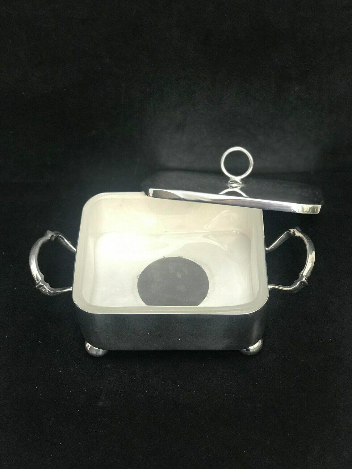 Botervloot Met Deksel – Victoriaans Kristalglas, Verzilverd – Antieke Boterpot Met Deksel Voor Kaas, Sardines Of Condimenten – Cadeau Voor Bruiloft – Engels Tafelgerei photo for sale