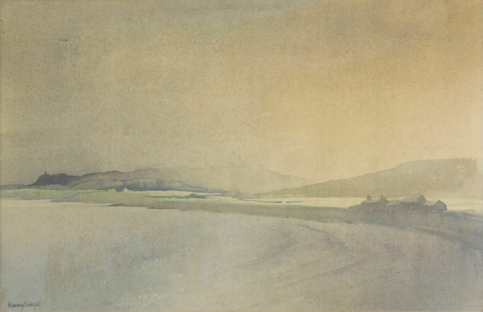 Watercolour By Nancy Corkish. Landscape Of A Bay Area, Possibly Isle Of Man photo furniture
