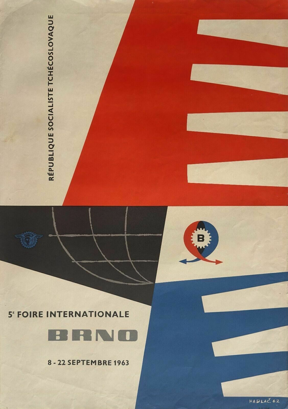 Vintage Poster Czechoslovakia International Fair Brno 1963 Jiri Hadlac