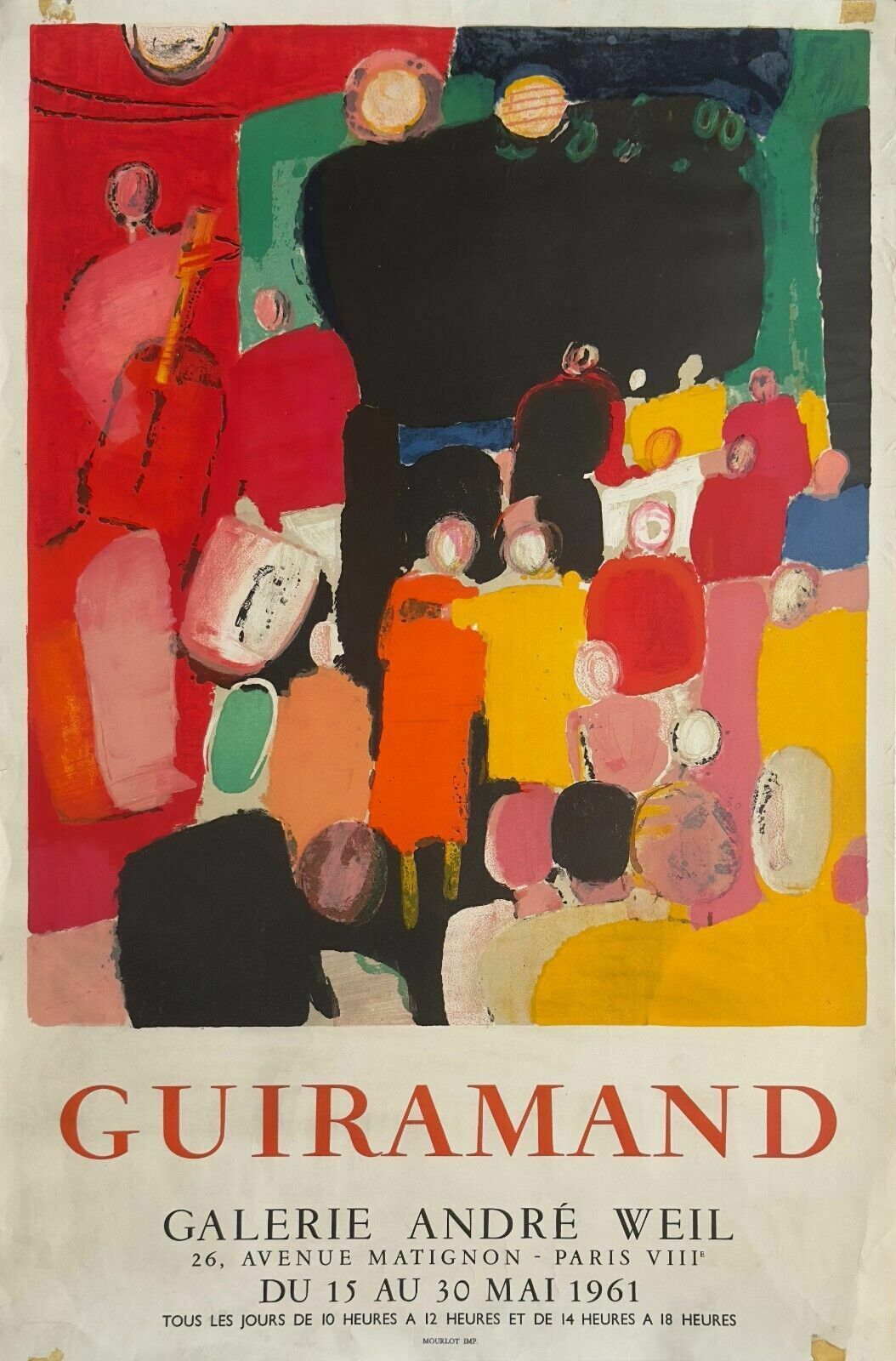 Guiramand Paul   Art Lithograph Poster Litho Mourlot Exhibition Paris 1961 Weil