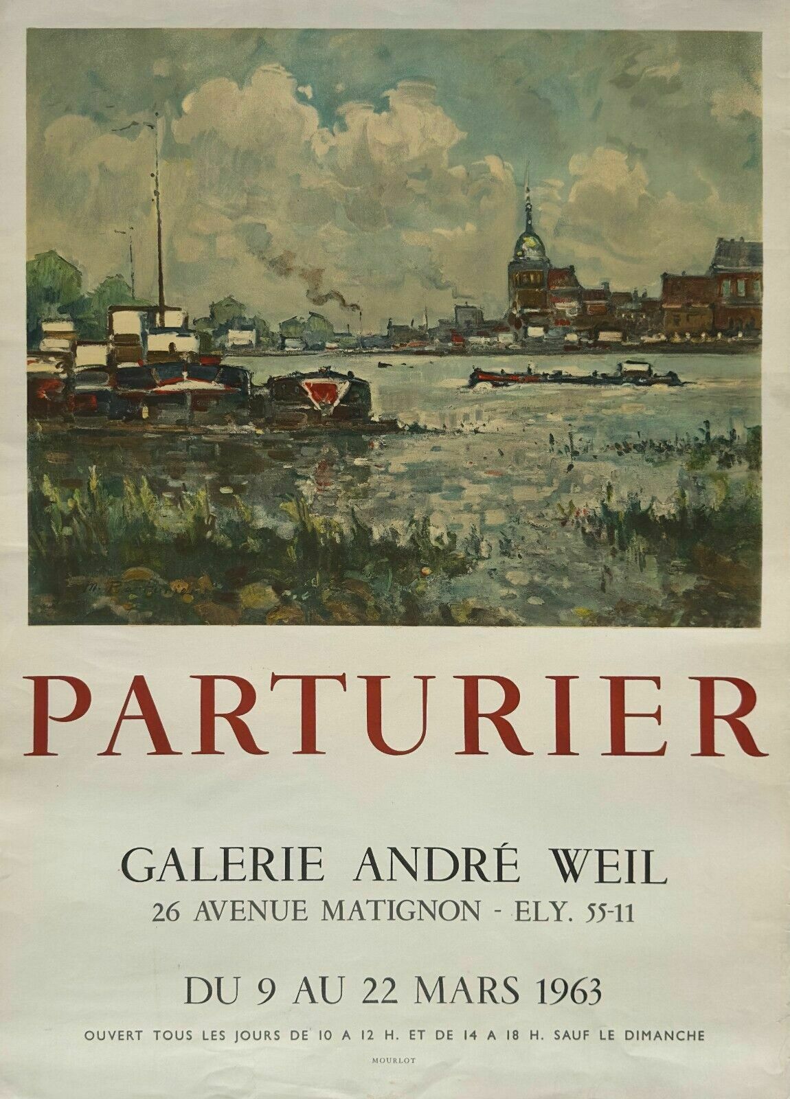 Marcel Parturier Art Lithograph Poster Lithograph Poster Expo 1963 Mourlot