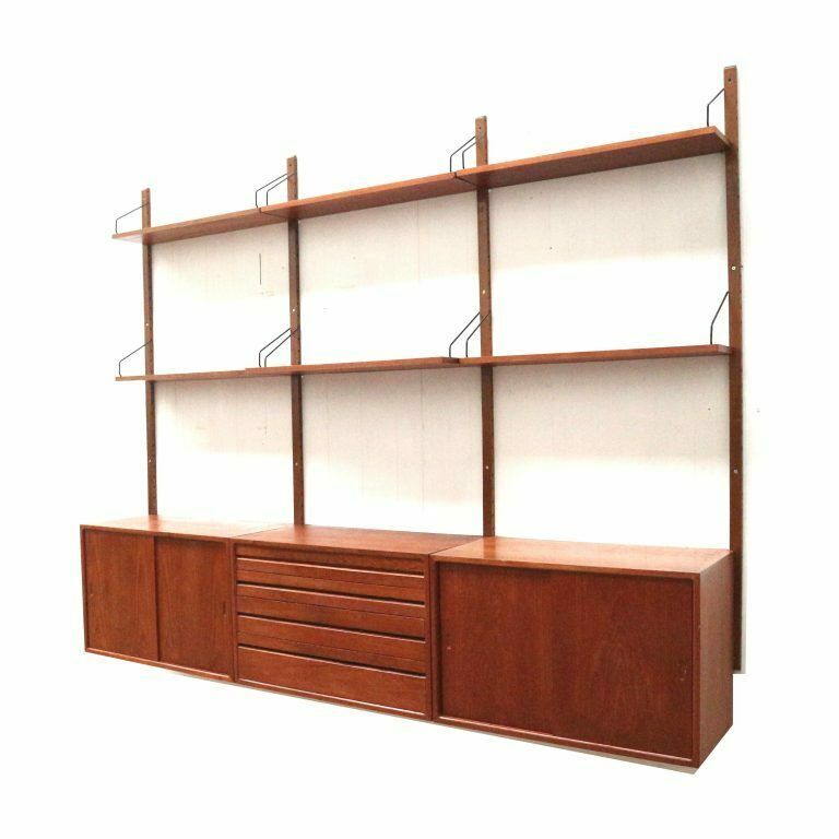 photo for sale Teak Vintage Wall System By Poul Cadovius For Cado From The 1960s
