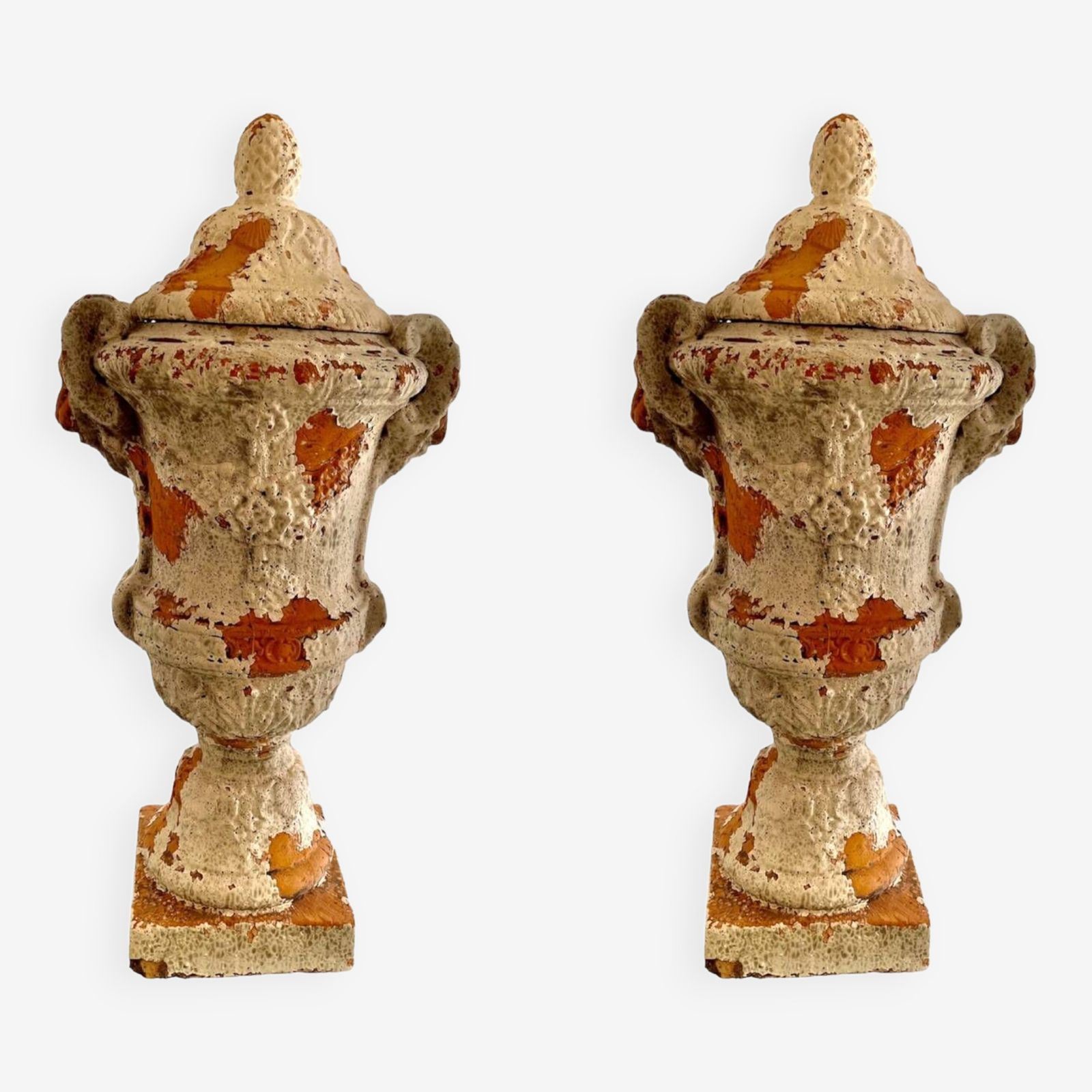Pair Of Terracotta Vase Urns, Spain 19s