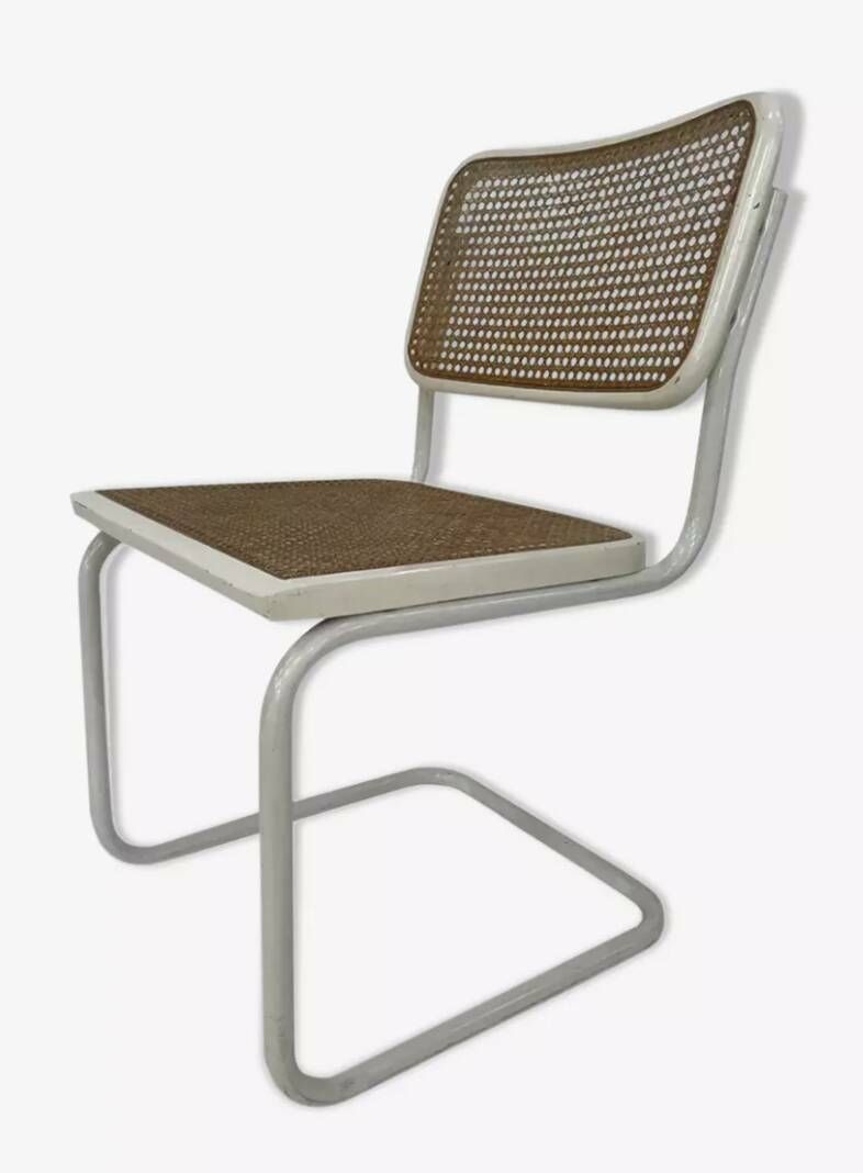Set Of 4 Cesca B32 Model Chairs In White By Marcel Breuer photo furniture