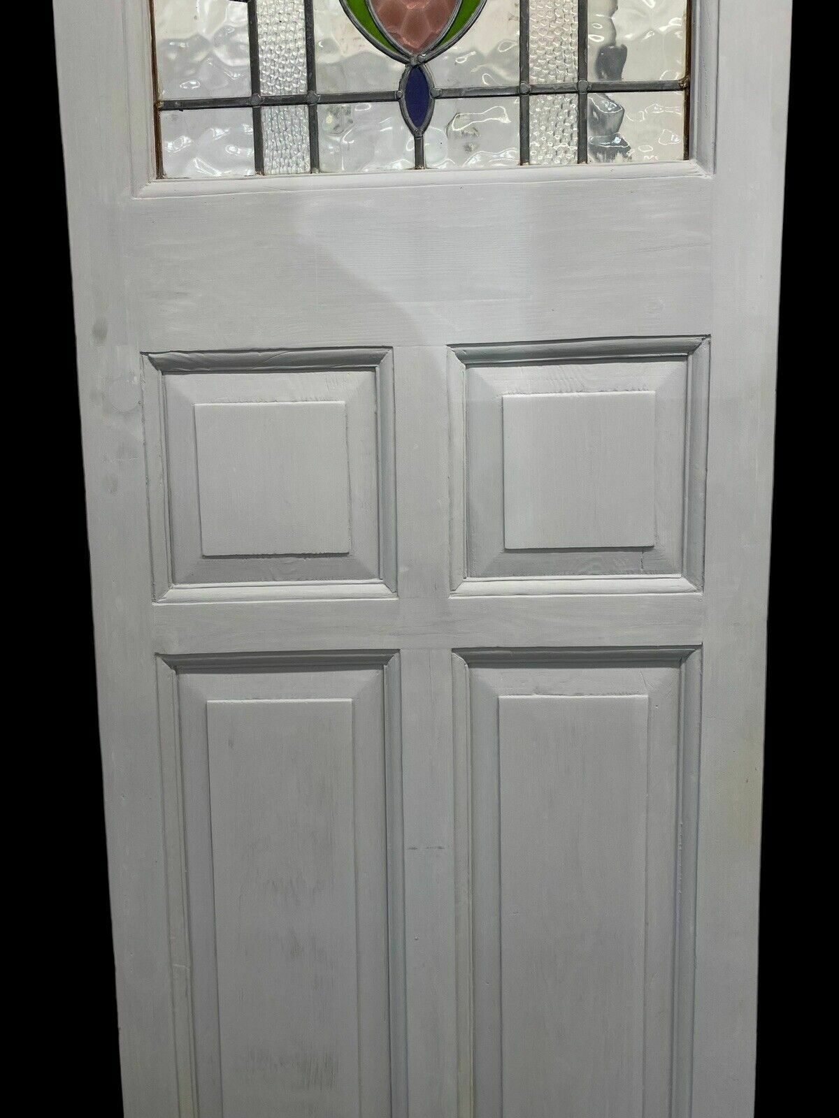 Art Deco Front Door Period Stained Glass Old Reclaimed Antique Lead Wood 20s 30s photo Home Fixtures