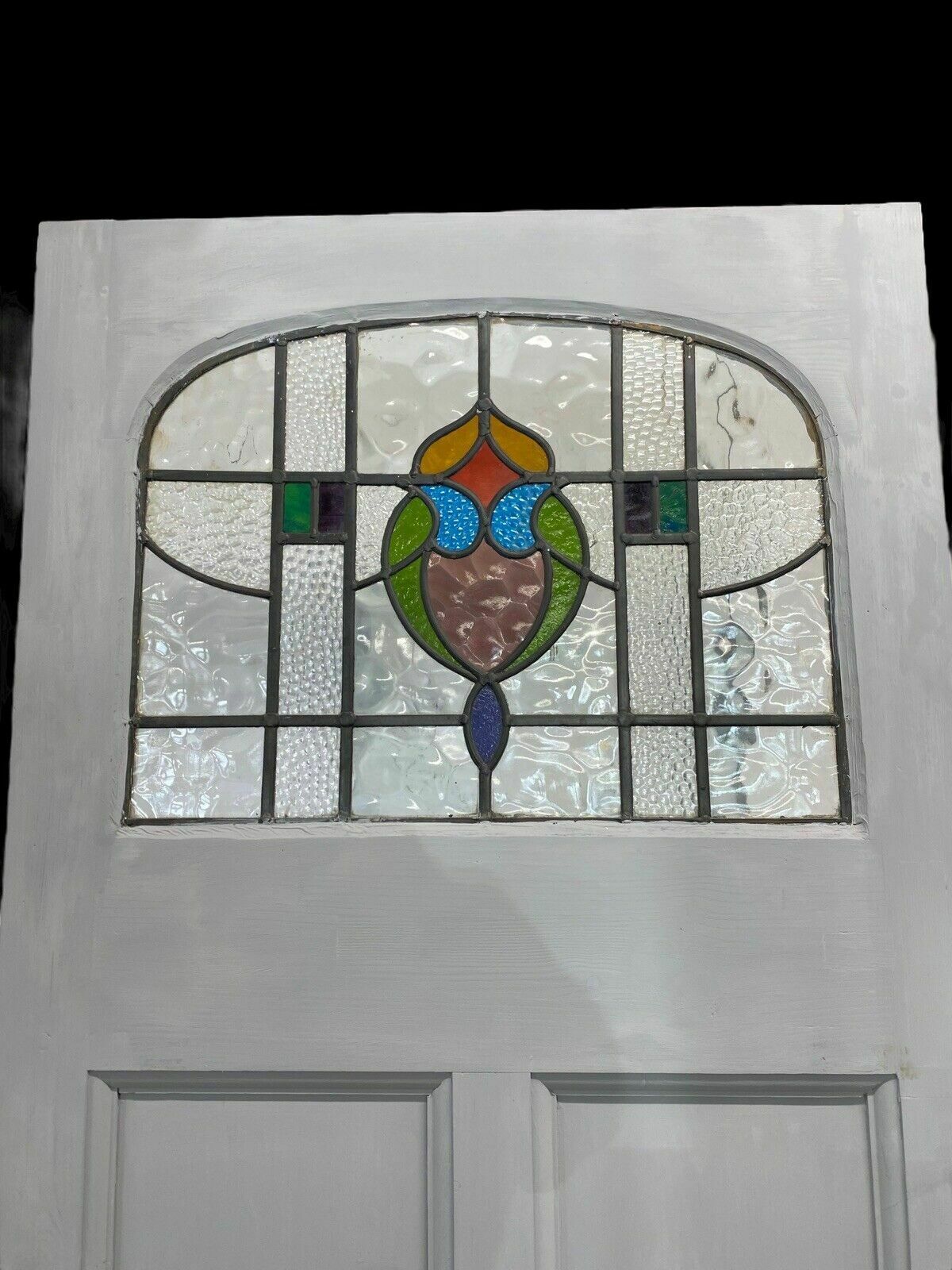 photo for sale Art Deco Front Door Period Stained Glass Old Reclaimed Antique Lead Wood 20s 30s