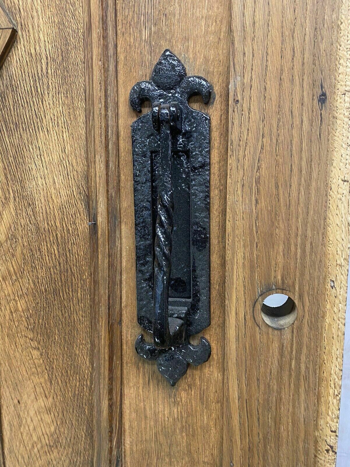 Solid Oak Front Door Old Period Antique Reclaimed Hardwood Hand Blown Glass photo buy
