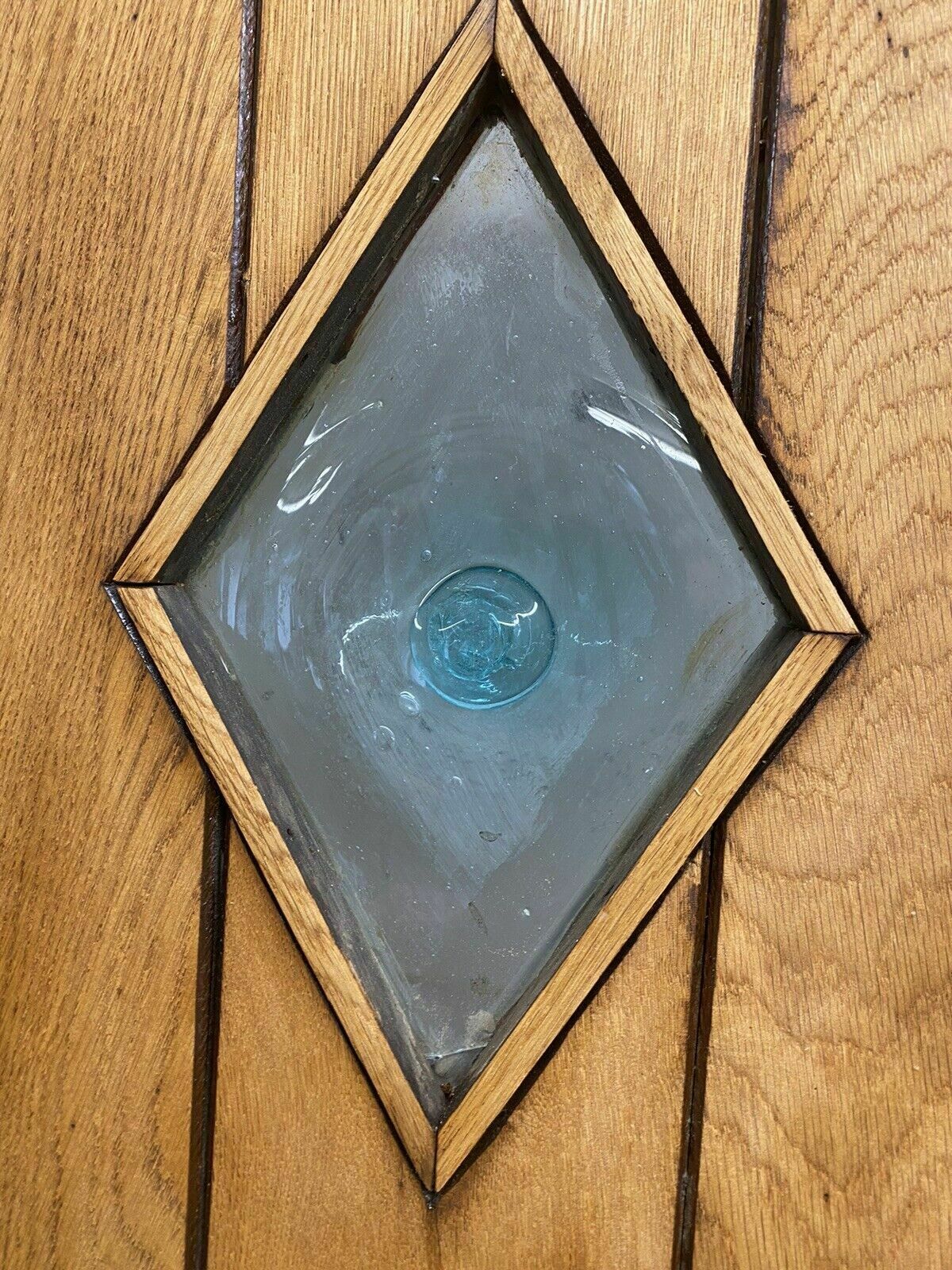 1475.0 Solid Oak Front Door Old Period Antique Reclaimed Hardwood Hand Blown Glass photo