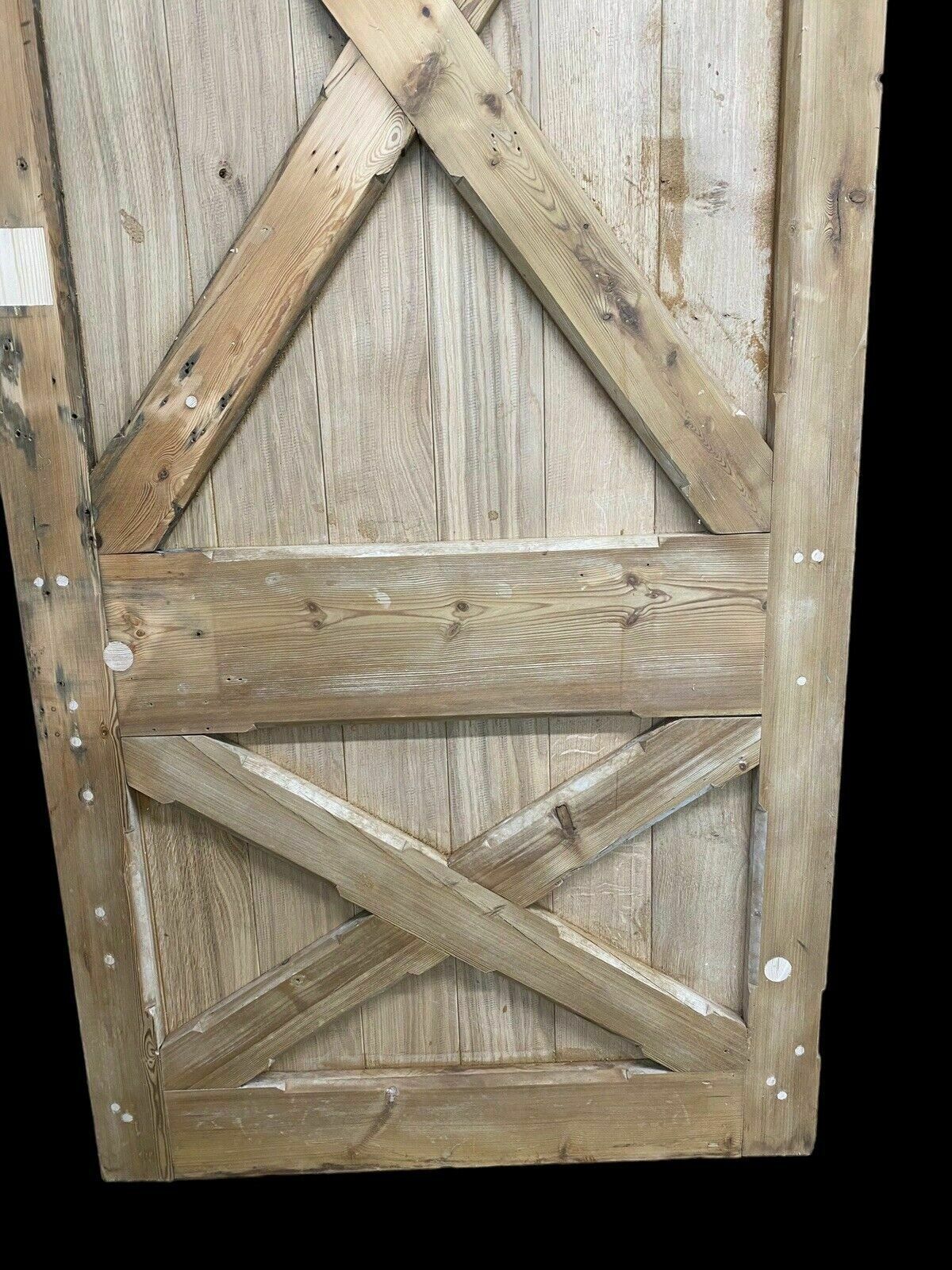 3363.0 Large Solid Oak Front Door Antique Period Reclaimed Old Wood Metal Cast Iron photo