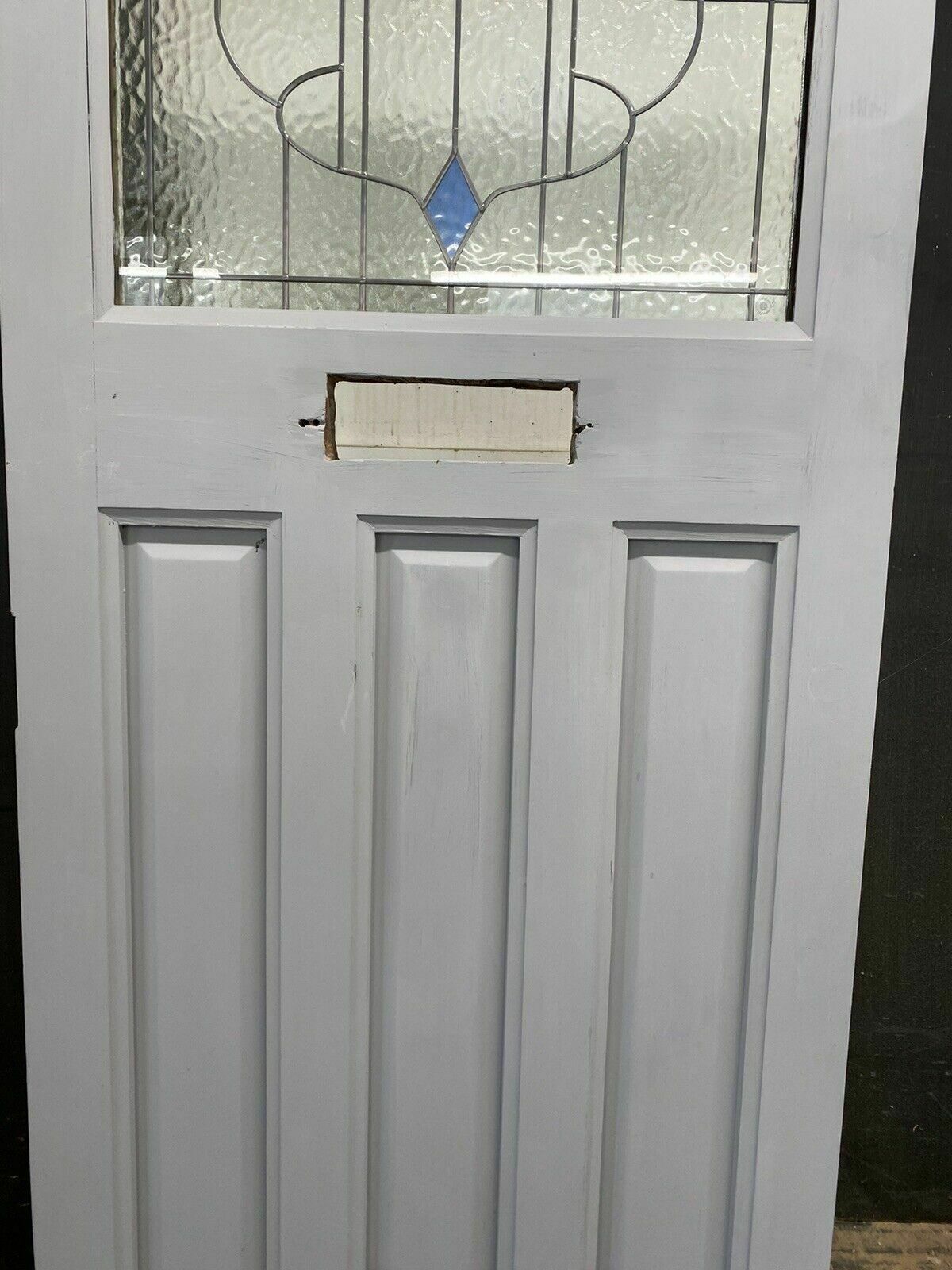 photo for sale Art Deco Style Front Door Period Stained Glass Old Reclaimed Antique Lead 20s 30
