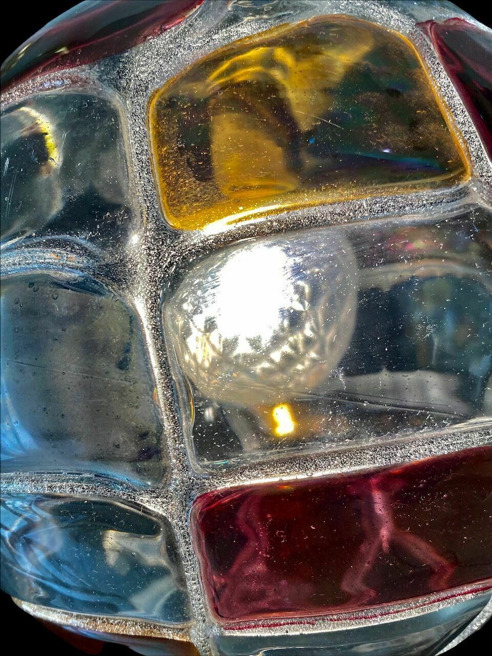 Globe Pendant Light Mazzega Two Tone Murano Glass photo furniture