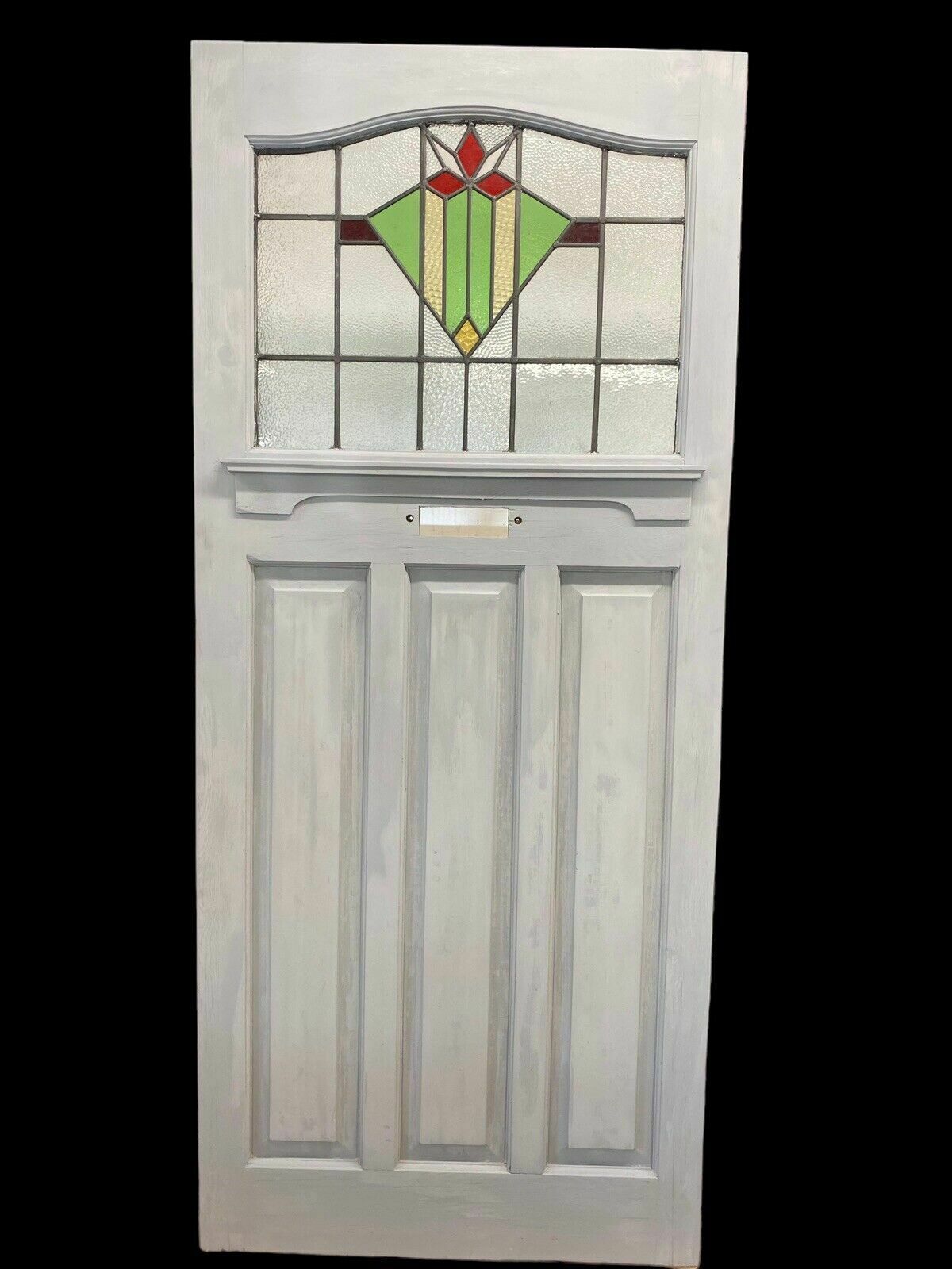 Art Deco Front Door Period Stained Glass Old Reclaimed Antique Lead Wood 20s 30s
