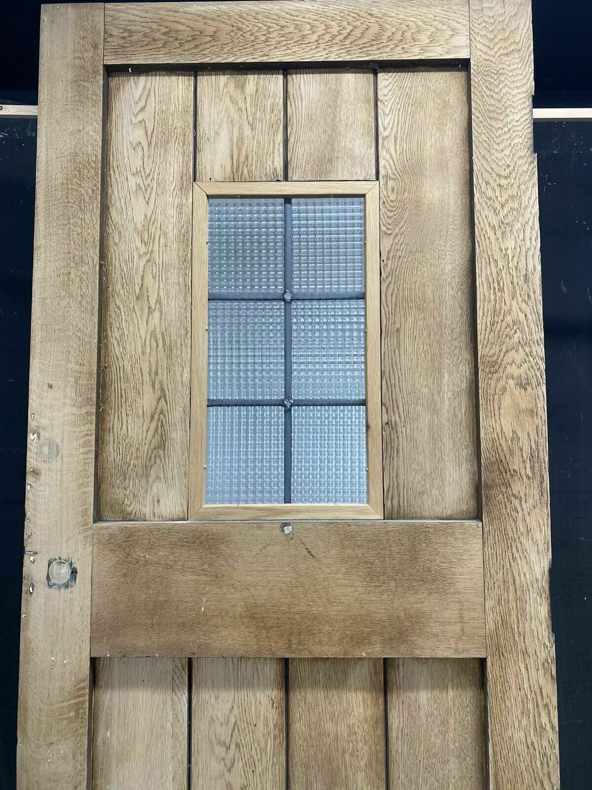 photo for sale Tall Solid Oak Front Door Old Period Antique Reclaimed Hardwood Glazed Lead