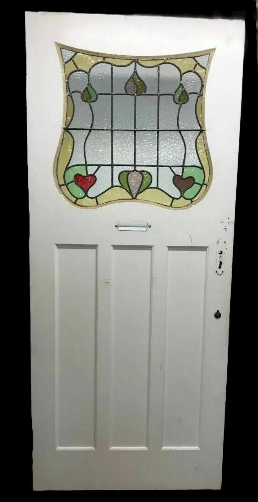Large Art Deco Stained Glass Front Door Wood Reclaimed Old Period 20s 30s Leaded photo buy
