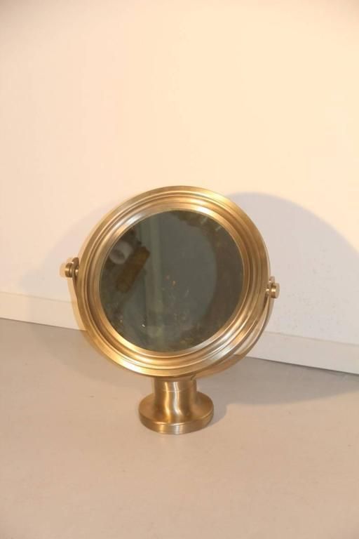 Swivel Mirror Brushed Metal Artemide Sergio Mazza, 1960s photo Home Decor