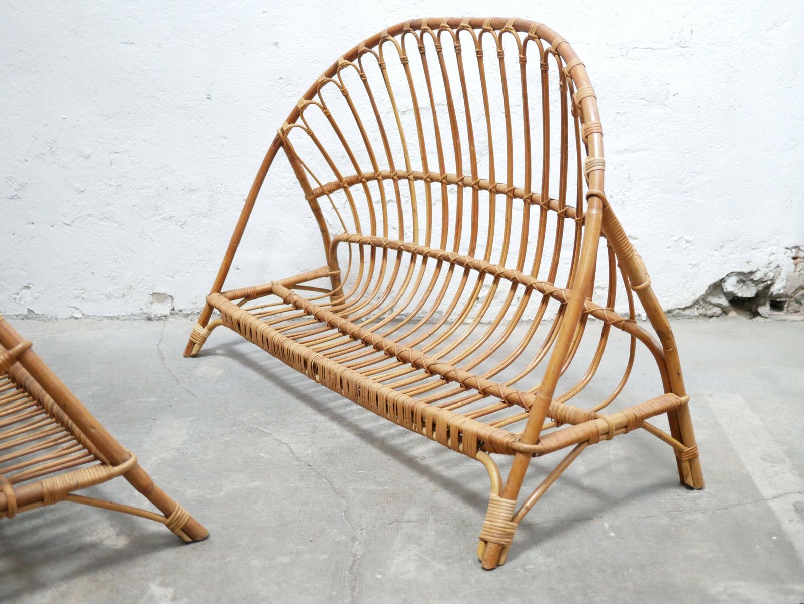 Vintage Rattan Basket Bed 120cm X 190cm photo furniture