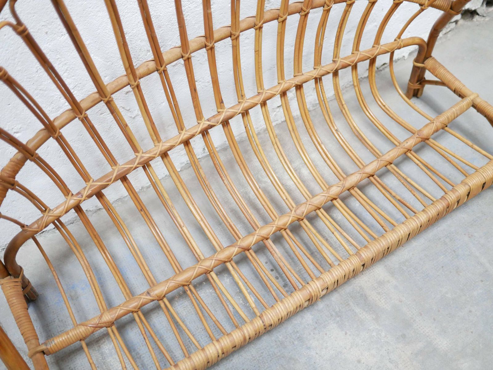 photo for sale Vintage Rattan Basket Bed 120cm X 190cm