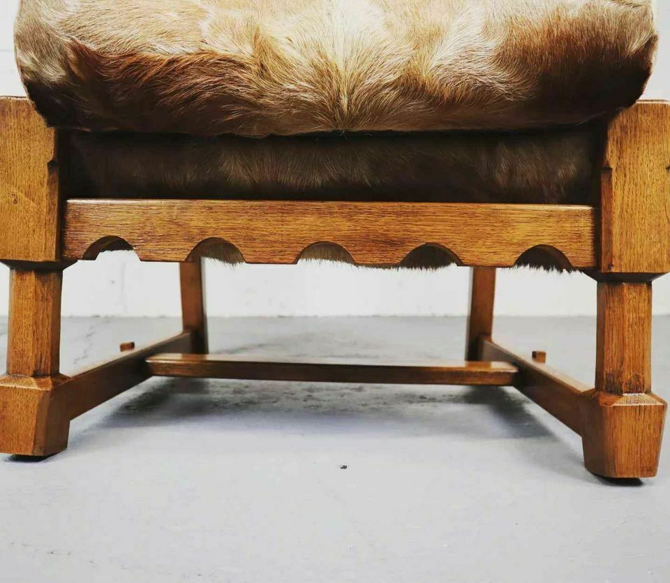 Brutalist Oak Lounge Chair And Ottoman photo vinterior