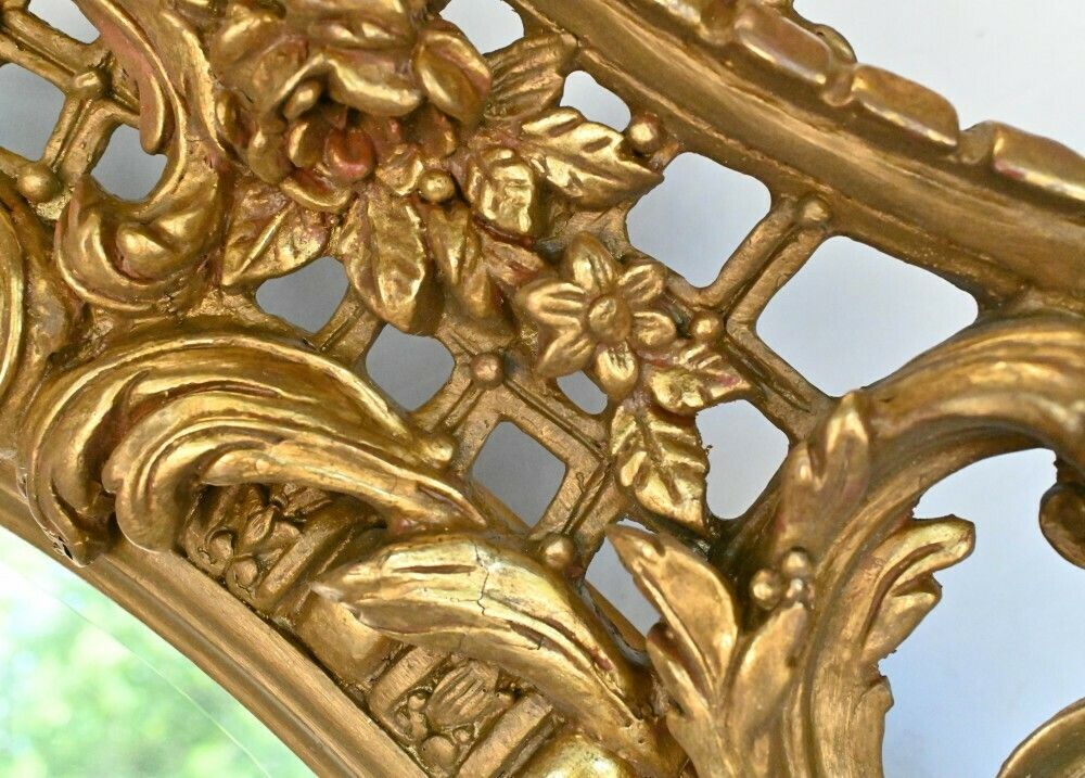 photo buy Large French Gilt Mirror Oval Cherub Frame Louis XVI