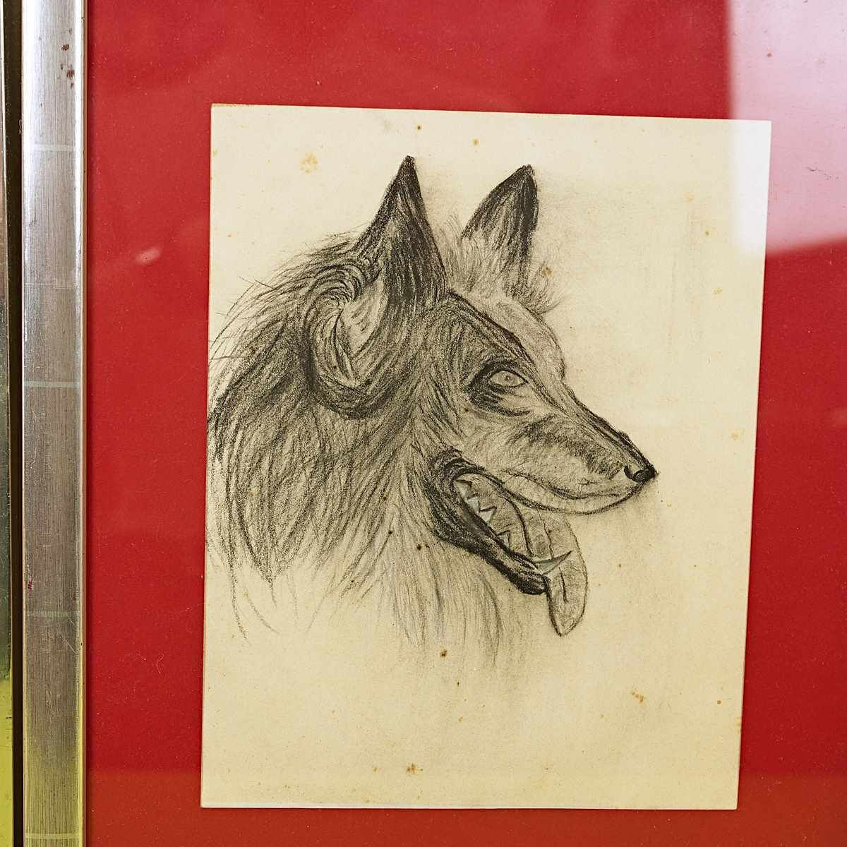 Pair Of Paintings With Dogs, Pittbull Drawing photo furniture