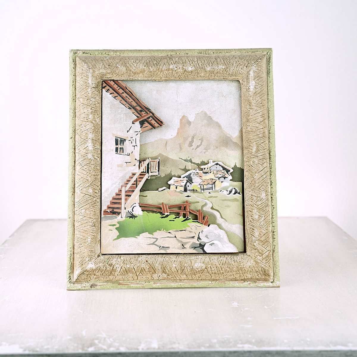 Mountain Landscape Painting Hand Made In 3d