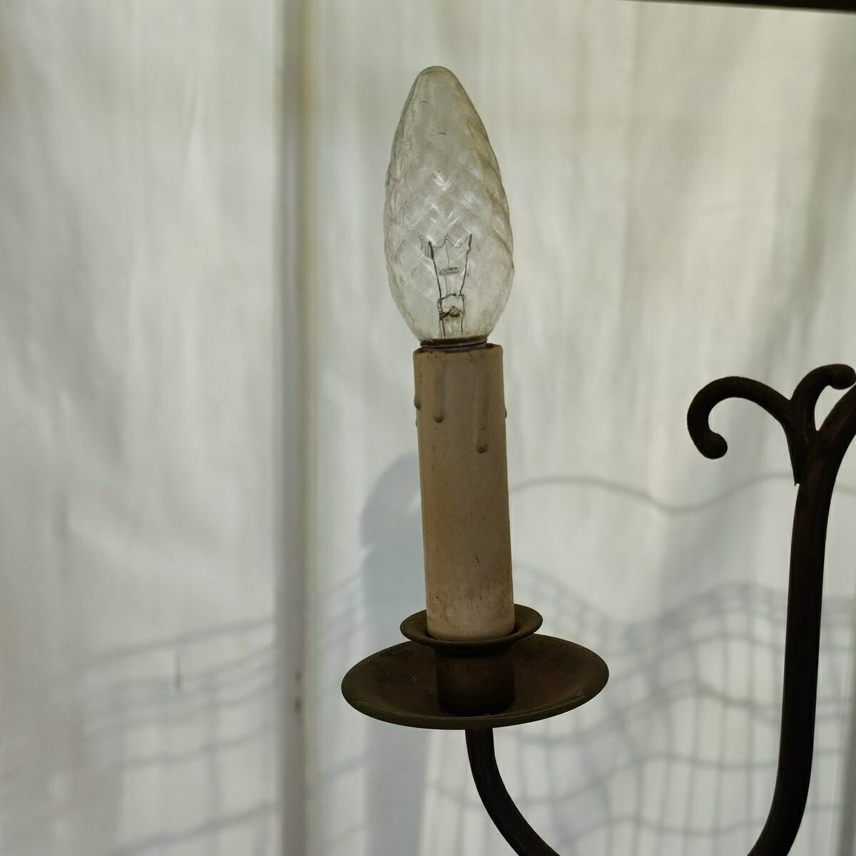 Vintage Brass Plated Metal Chandelier photo furniture