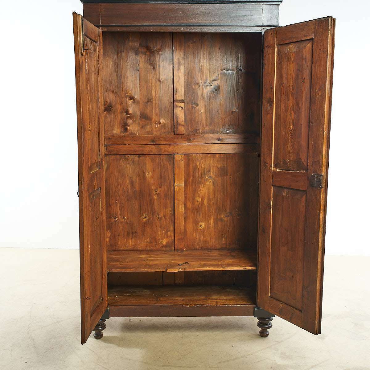 Wardrobe From The 19th Century, Dark Brown With Black Profiles photo furniture