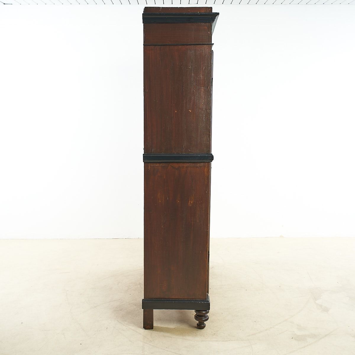 photo furniture Wardrobe From The 19th Century, Dark Brown With Black Profiles