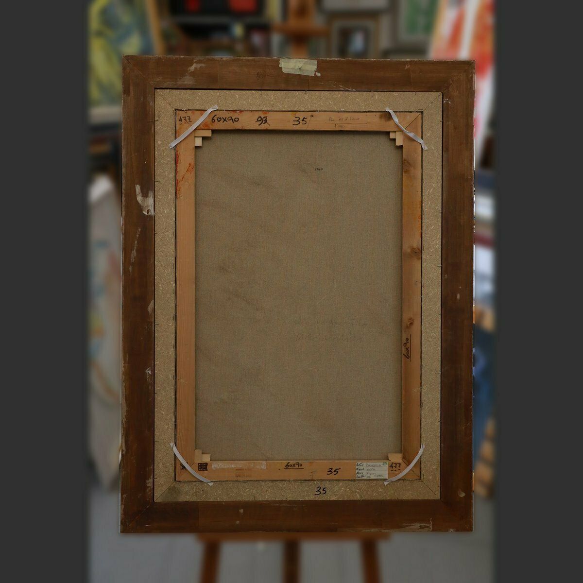 Remo Brindisi, Oil On Canvas From 1980 photo vintage