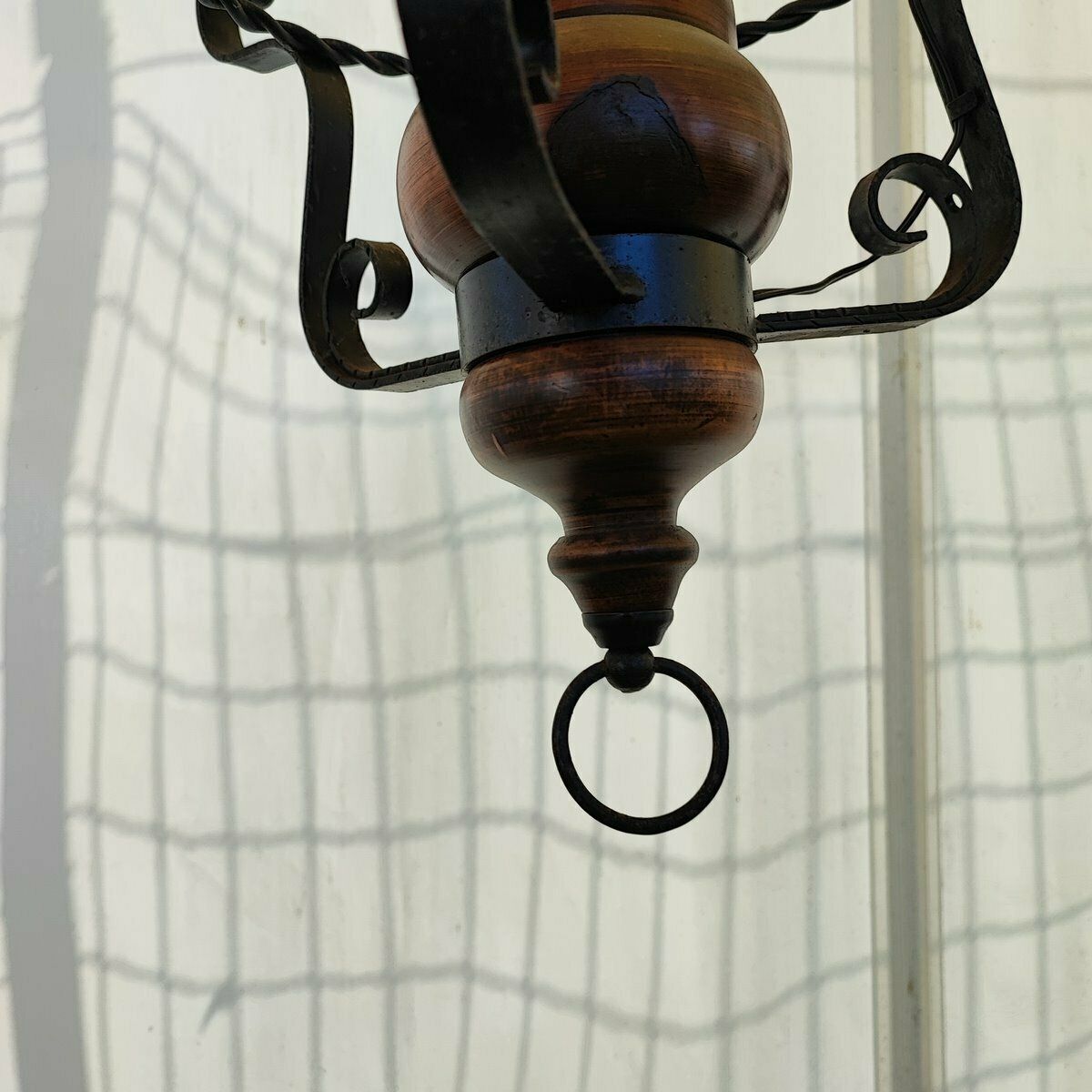 Paar Houten En Metalen Kroonluchters Uit De 20e Eeuw photo buy