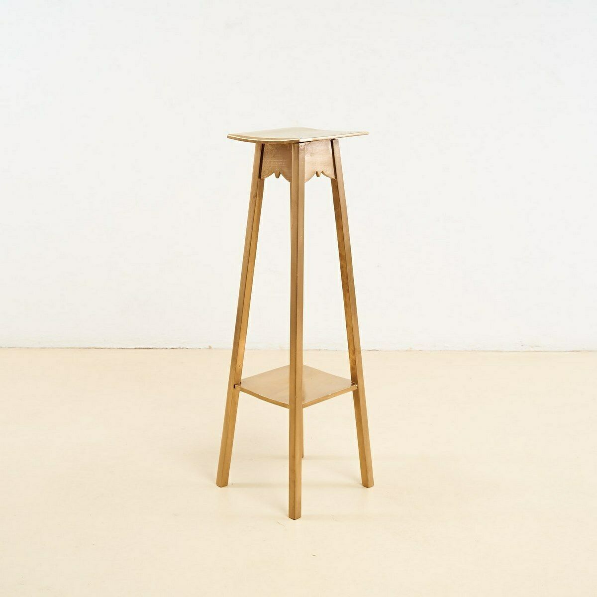Vase Holder   Golden Wood Sculpture