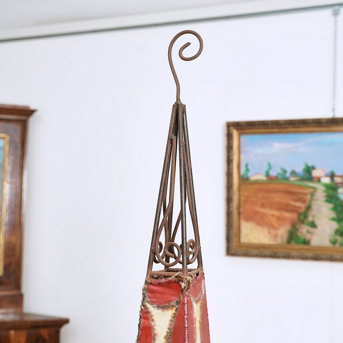 Ethnic Lamp In Painted Leather And Iron photo 152.0