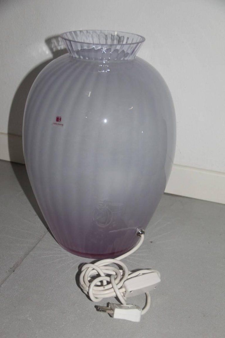 Table Lamp In The Shape Of Vase Carlo Moretti Murano Art Glass, 1970 photo vintage