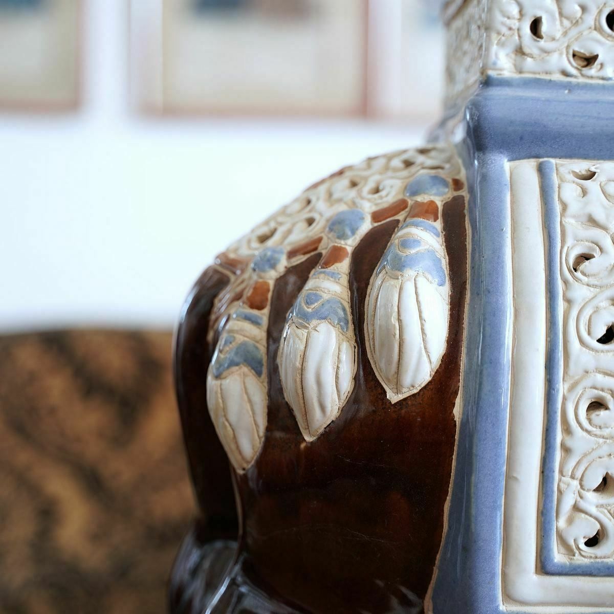 Elephant Coffee Table In Glazed Terracotta photo vinterior
