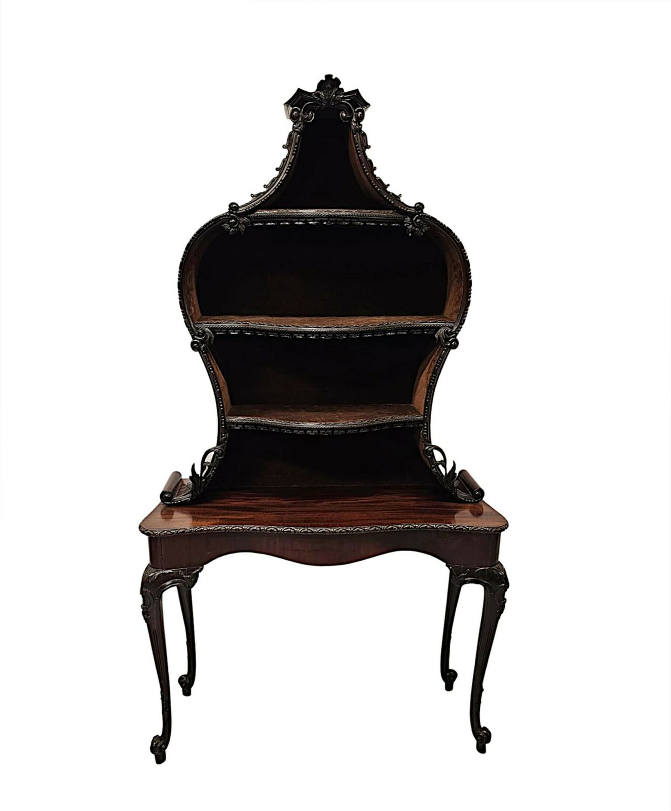 A Very Rare And Fine 19th Century Unusual Pair Of Mahogany Bookcases Or Display Cases photo for sale