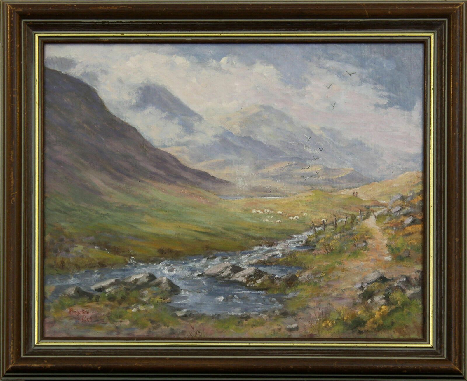 Oil On Board By Angeline Bell. Titled "Morning Light Styhead Pass"