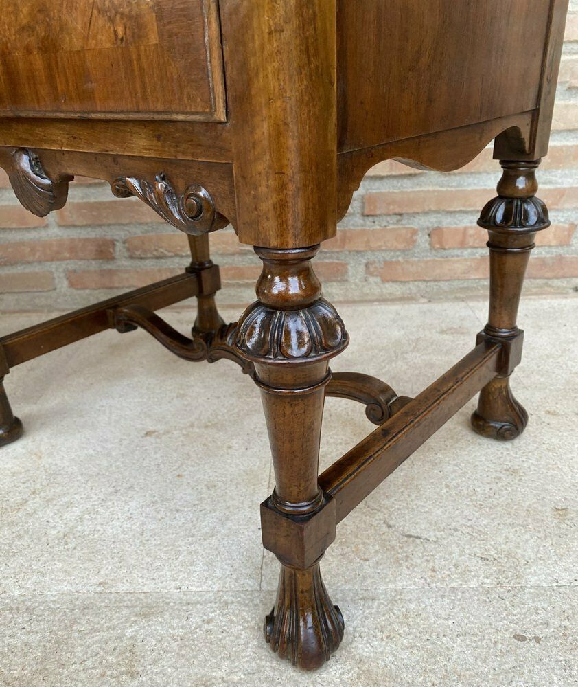 2766.0 French Walnut And Burl Nightstands With Drawer, 1940, Set Of 2 photo