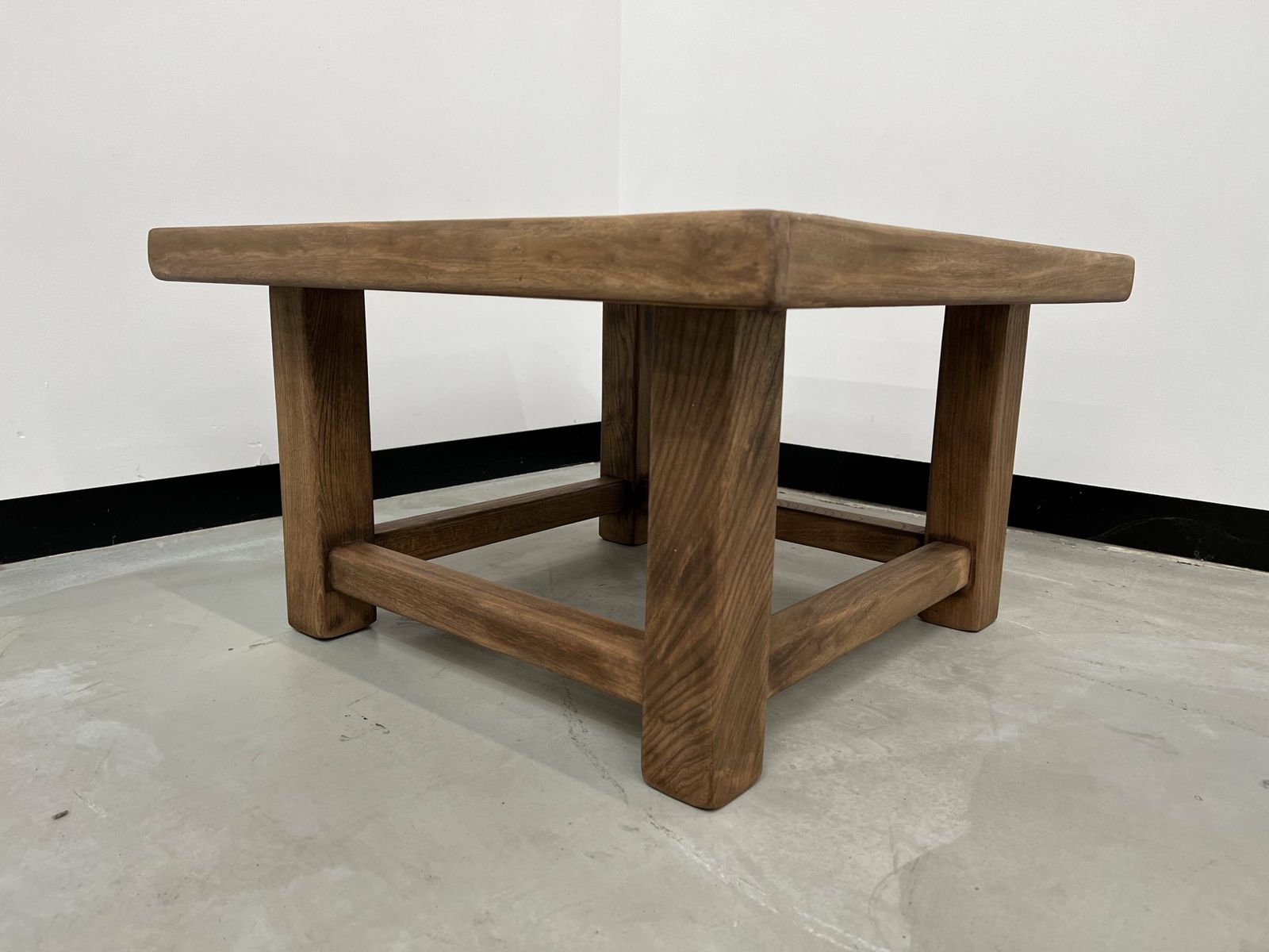 Modernist Square Coffee Table In Oak photo for sale