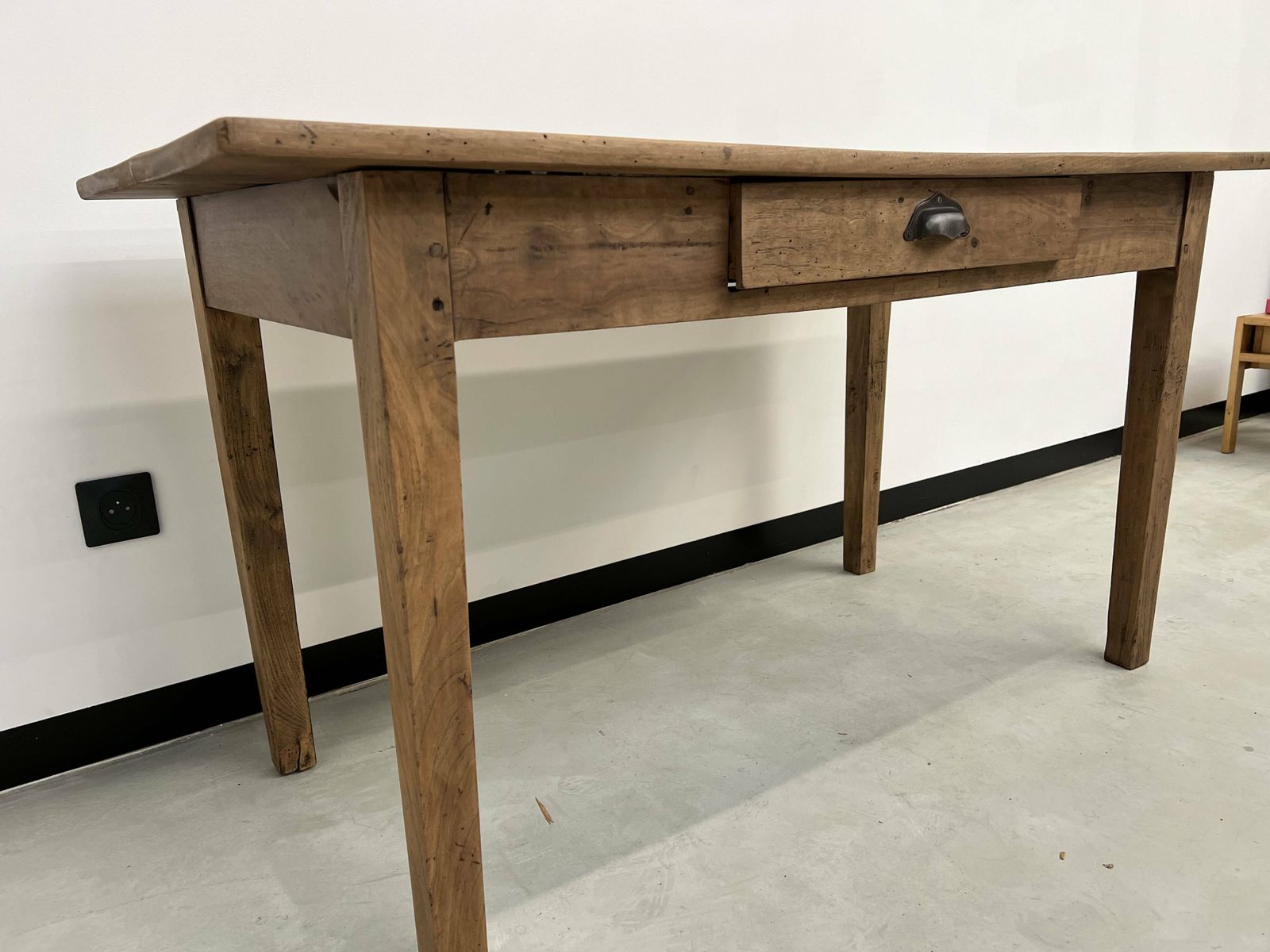 Small Walnut Farm Table With Spindle Legs photo vinterior