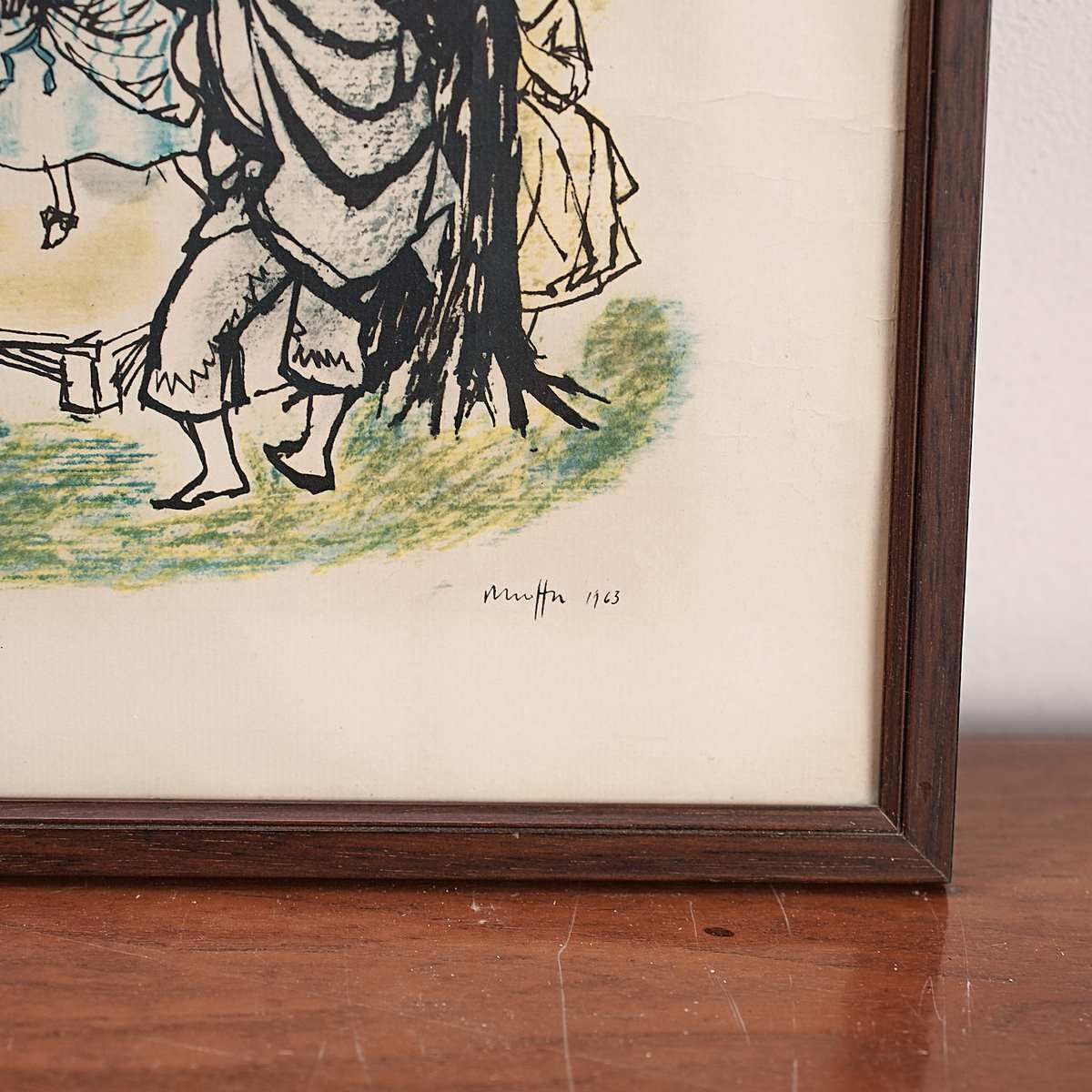 The Protection Of The Theater, Lithograph Print photo furniture